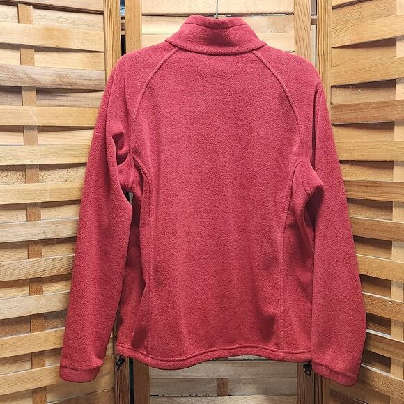 Columbia Dark Red Fleece Jacket Women L Full Zipper Polyester - Picture 2 of 6